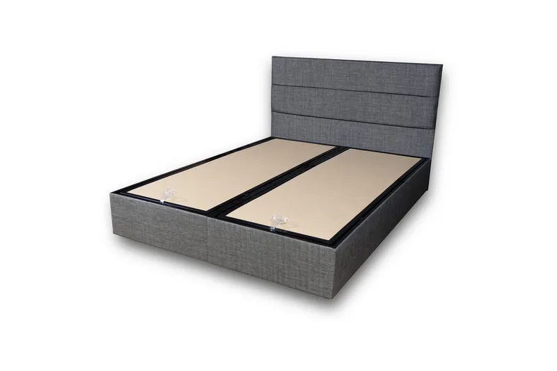 Dobbelseng Base & Hodegavl Sølvgrå, 140 x 190 x 38 cm