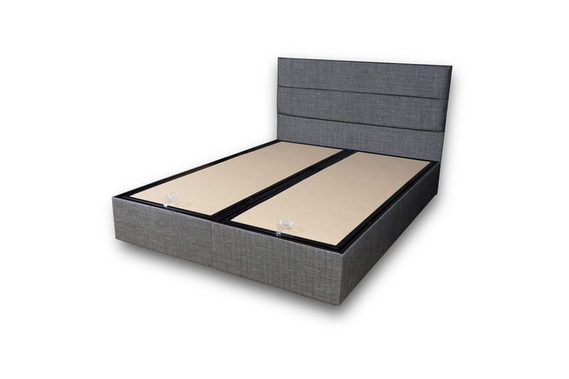 Dobbelseng Base & Hodegavl Sølvgrå, 140 x 190 x 38 cm