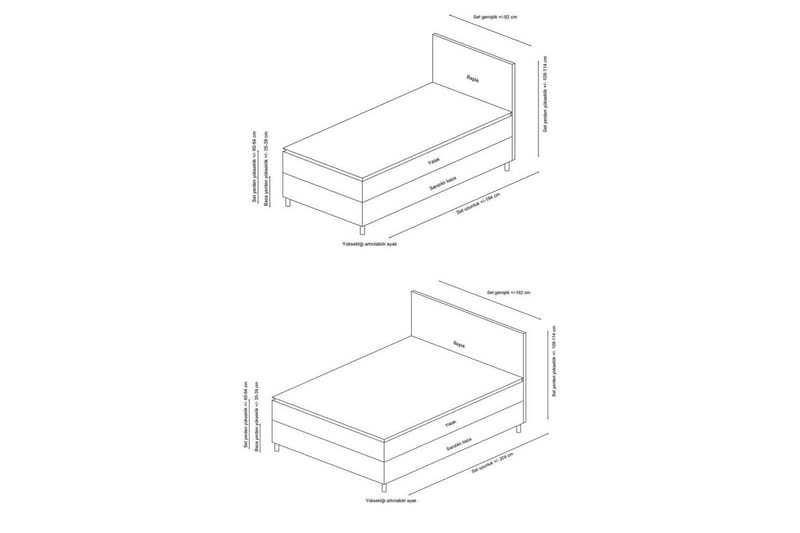 Dobbelseng Base & Hodegavl Selora Brun - 160 x 110 x 200 cm - Møbler - Senger - Sengeramme & sengestamme