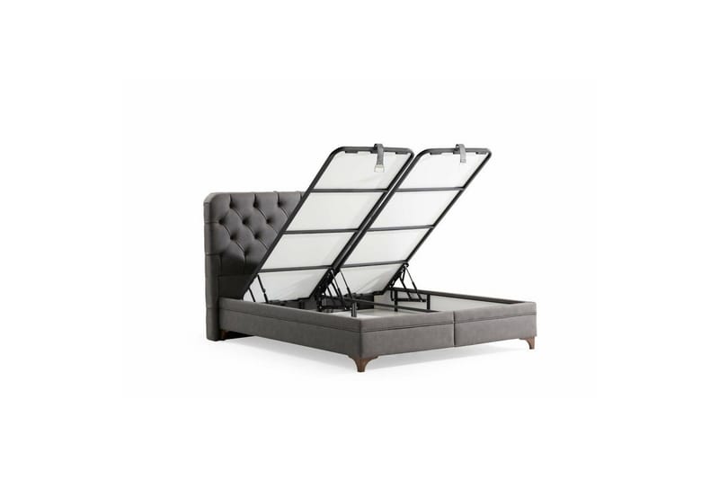 Dobbelseng Base & Hodegavl Sorang Grå - 144 x 35 x 200 cm - Møbler - Senger - Sengeramme & sengestamme