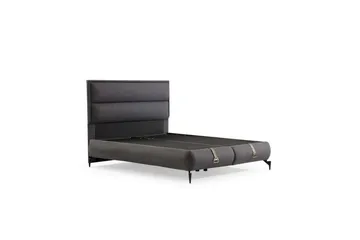Dobbelseng Base & Hodegavl Springsure Mørkegrå - 140 x 41 x 200 cm - Møbler - Senger - Sengeramme & sengestamme