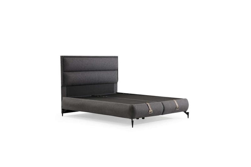 Dobbelseng Base & Hodegavl Springsure Mørkegrå - 180 x 41 x 200 cm - Møbler - Senger - Sengeramme & sengestamme