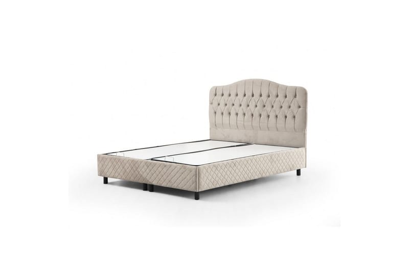 Dobbelseng Base & Hodegavl Subato Beige - 140 x 125 x 200 cm - Møbler - Senger - Sengeramme & sengestamme