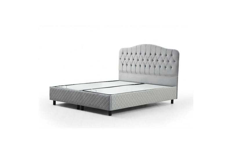 Dobbelseng Base & Hodegavl Subato Grå - 150 x 125 x 200 cm - Møbler - Senger - Sengeramme & sengestamme