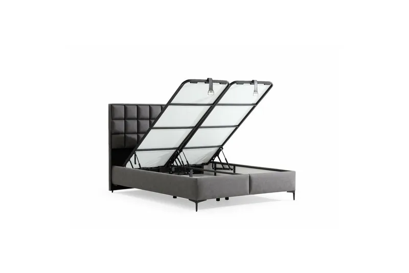 Dobbelseng Base & Hodegavl Sube Grå - 120 x 38 x 200 cm - Møbler - Senger - Sengeramme & sengestamme