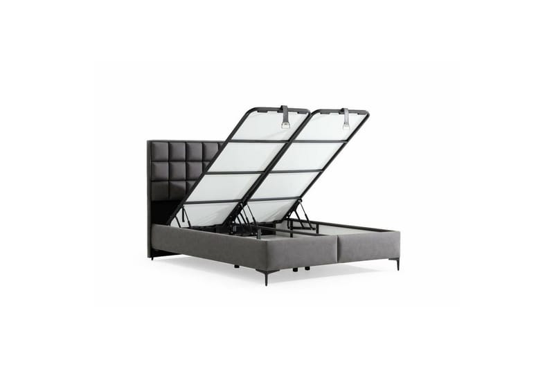 Dobbelseng Base & Hodegavl Sube Grå - 160 x 38 x 200 cm - Møbler - Senger - Sengeramme & sengestamme