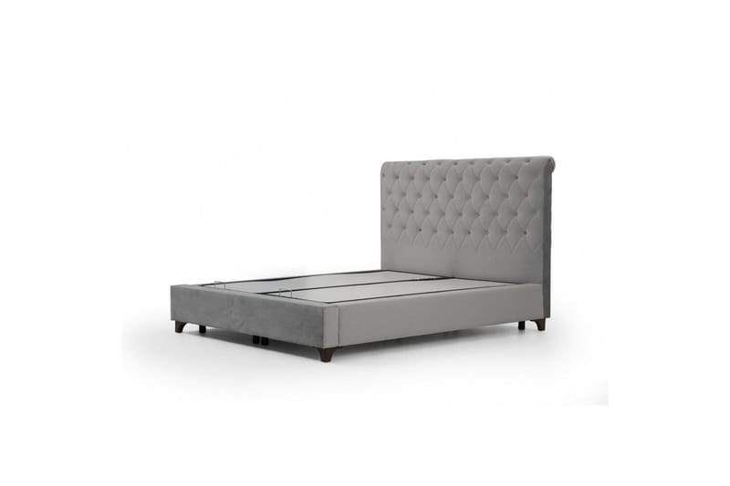 Dobbelseng Base & Hodegavl Subra grå - 160 x 130 x 200 cm - Møbler - Senger - Sengeramme & sengestamme