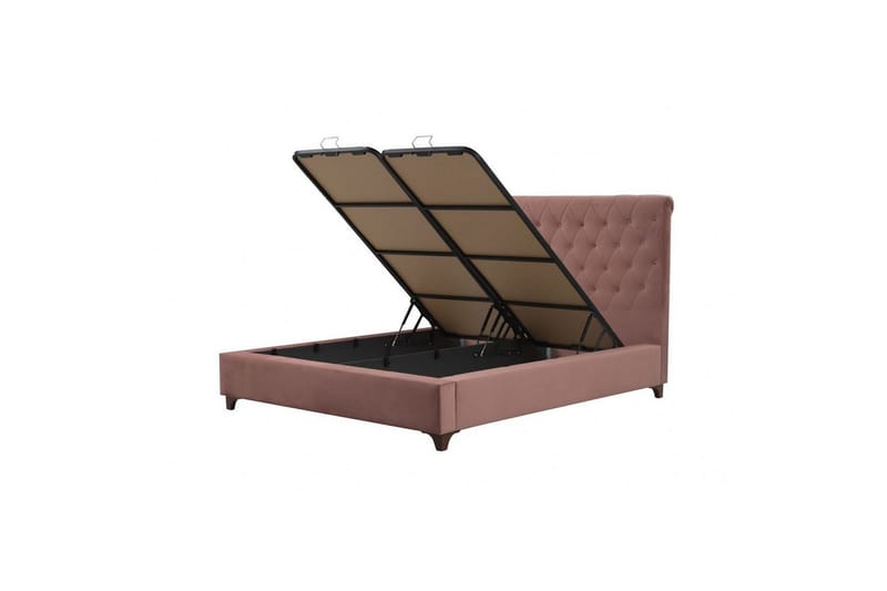 Dobbelseng Base & Hodegavl Subra støvete rose - 160 x 130 x 200 cm - Møbler - Senger - Sengeramme & sengestamme