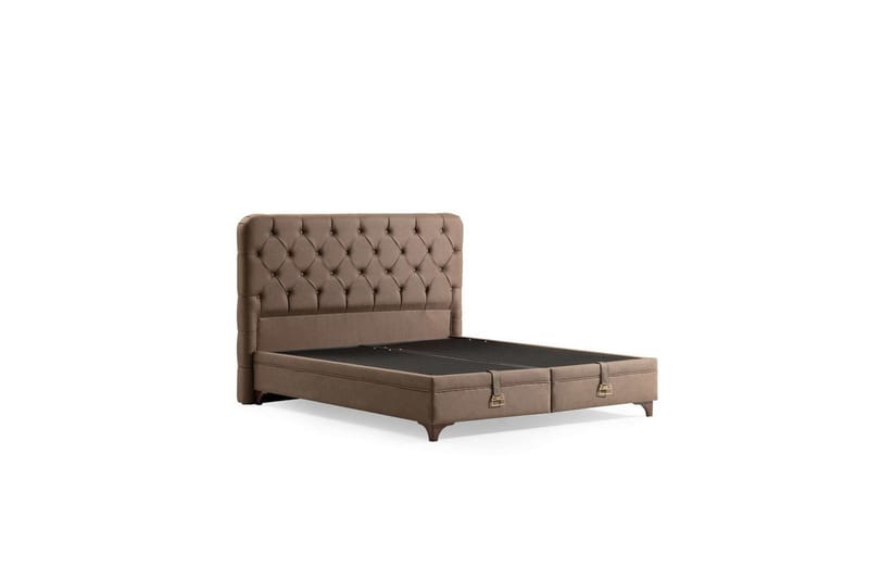 Dobbelseng Base & Hodegavl Subva Brun - 190 x 35 x 214 cm - Møbler - Senger - Sengeramme & sengestamme