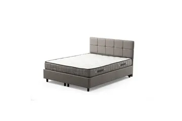 Dobbelseng Base & Hodegavl Sudalmuni lys grå - 150 x 110 x 200 cm - Møbler - Senger - Komplett sengepakke