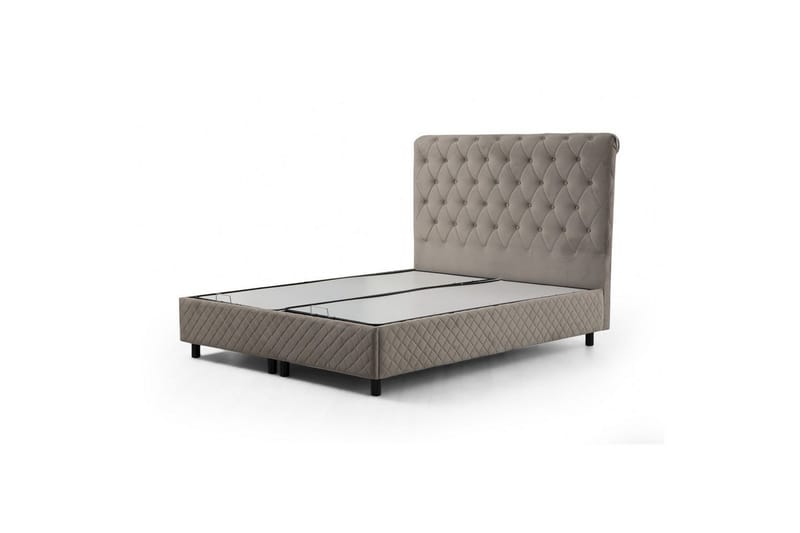 Dobbelseng Base & Hodegavl Sudamoon Beige - 150 x 35 x 208 cm - Møbler - Senger - Sengeramme & sengestamme