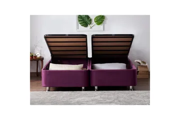 Dobbelseng Base Lilla Dobbel Lilla - 200 x 200 x 38 cm - Møbler - Senger - Sengeramme & sengestamme