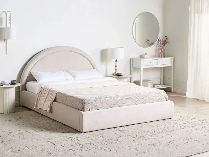 Dobbelseng Mouzon 160x200 cm - Lys beige - Møbler - Senger - Sengeramme & sengestamme
