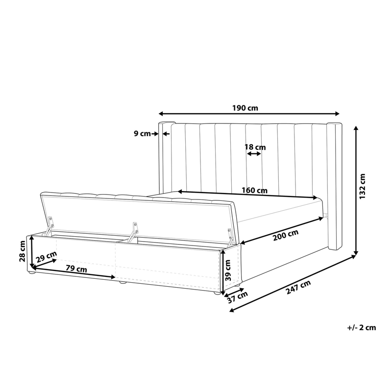 Dobbelseng Noyers 160x200 cm - Off-White - Møbler - Senger - Sengeramme & sengestamme