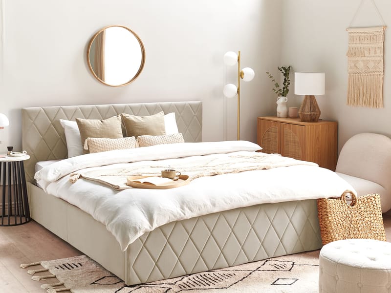 Dobbelseng Rochefort 180x200 cm - Beige - Møbler - Senger - Sengeramme & sengestamme
