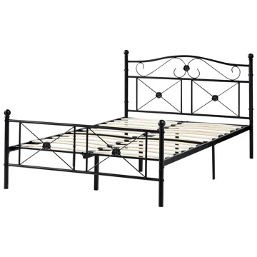 Dobbelseng Rodez 120x200 cm - Svart - Møbler - Senger - Sengeramme & sengestamme