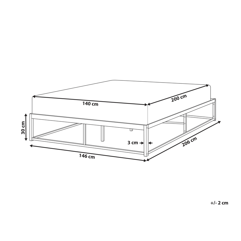Dobbelseng Viry 140x200 - Lys beige - Møbler - Senger - Sengeramme & sengestamme