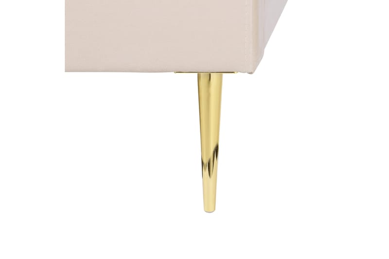 Dobbeltseng i fløyel 140 x 200 Beige FLAYAT - Møbler - Senger - Sengeramme & sengestamme