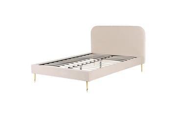 Dobbeltseng i fløyel 140 x 200 Beige FLAYAT
