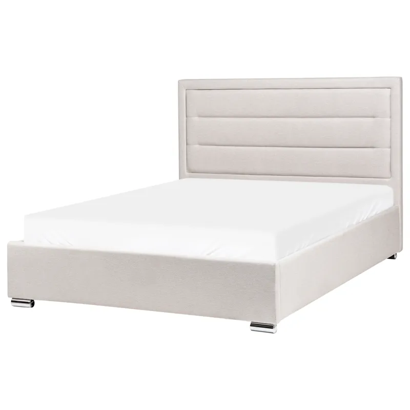 Dobbeltseng med oppbevaring Rouen 140x200 cm - Lys beige - Møbler - Senger - Sengeramme & sengestamme