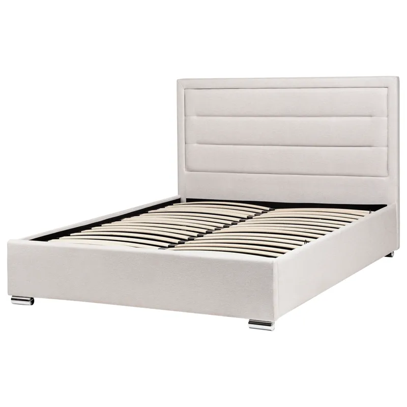 Dobbeltseng med oppbevaring Rouen 140x200 cm - Lys beige - Møbler - Senger - Sengeramme & sengestamme