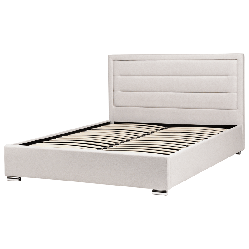 Dobbeltseng med oppbevaring Rouen 160x200 cm - Lys beige - Møbler - Senger - Sengeramme & sengestamme