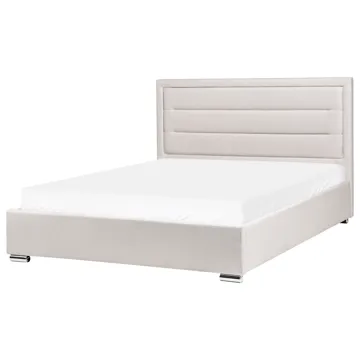 Dobbeltseng med oppbevaring Rouen 160x200 cm - Lys beige - Møbler - Senger - Sengeramme & sengestamme