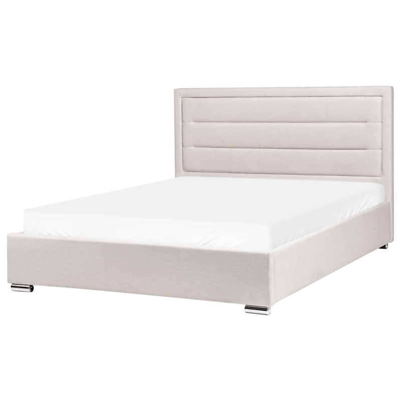 Dobbeltseng med oppbevaring Rouen 160x200 cm - Lys beige - Møbler - Senger - Sengeramme & sengestamme