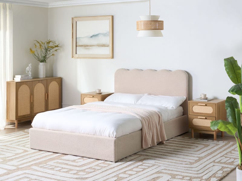 Dobbeltseng Nanterre 140x200 cm - Beige - Møbler - Senger - Sengeramme & sengestamme
