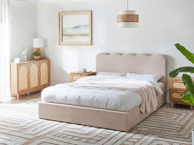 Dobbeltseng Nanterre 160x200 cm - Beige - Møbler - Senger - Sengeramme & sengestamme