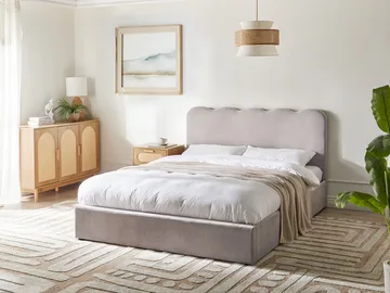 Dobbeltseng Nanterre 160x200 cm - Taupe - Møbler - Senger - Sengeramme & sengestamme