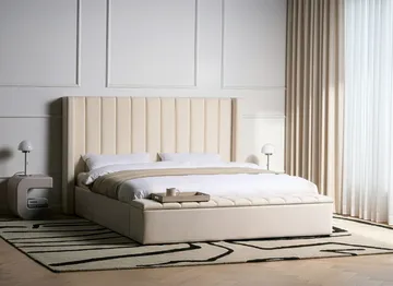 Dobbeltseng Noyers 180x200 cm - Off-White - Møbler - Senger - Sengeramme & sengestamme