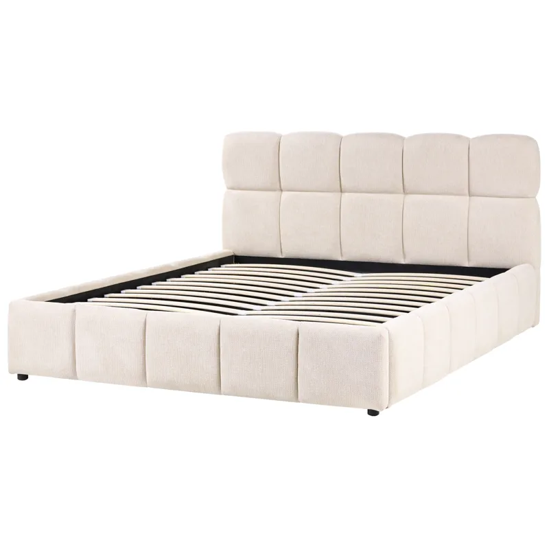 Dobbeltseng Noyon 160x200 cm - Lys beige - Møbler - Senger - Sengeramme & sengestamme