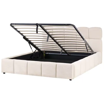 Dobbeltseng Noyon 160x200 cm - Lys beige - Møbler - Senger - Sengeramme & sengestamme