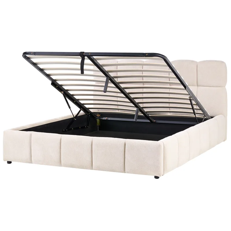 Dobbeltseng Noyon 160x200 cm - Lys beige - Møbler - Senger - Sengeramme & sengestamme
