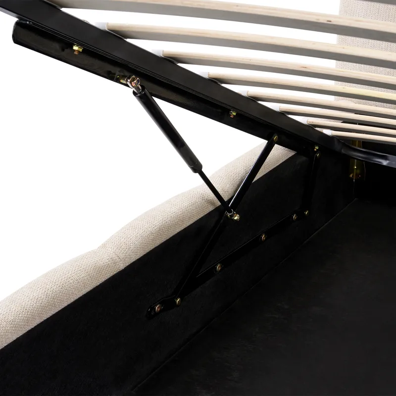Dobbeltseng Noyon 160x200 cm - Lys beige - Møbler - Senger - Sengeramme & sengestamme