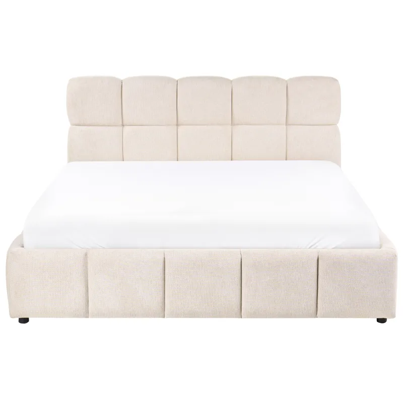 Dobbeltseng Noyon 160x200 cm - Lys beige - Møbler - Senger - Sengeramme & sengestamme