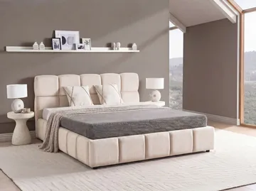 Dobbeltseng Noyon 180x200 cm - Lys beige - Møbler - Senger - Sengeramme & sengestamme