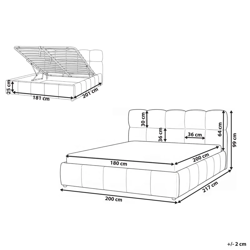 Dobbeltseng Noyon 180x200 cm - Lys beige - Møbler - Senger - Sengeramme & sengestamme