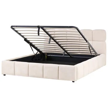 Dobbeltseng Noyon 180x200 cm - Lys beige - Møbler - Senger - Sengeramme & sengestamme