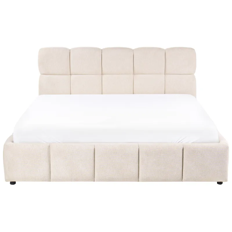 Dobbeltseng Noyon 180x200 cm - Lys beige - Møbler - Senger - Sengeramme & sengestamme