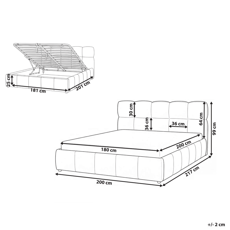 Dobbeltseng Noyon 180x200 cm - Taupe - Møbler - Senger - Sengeramme & sengestamme