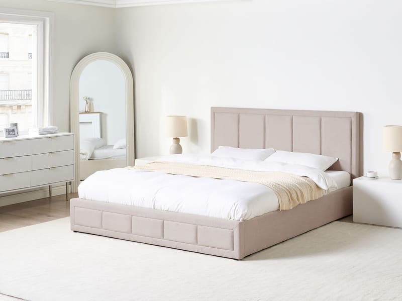 Dobbeltseng Quiberon 180x200 cm - Beige - Møbler - Senger - Sengeramme & sengestamme
