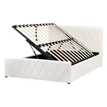 Dobbeltseng Rochefort 140x200 cm - Off-white - Møbler - Senger - Sengeramme & sengestamme