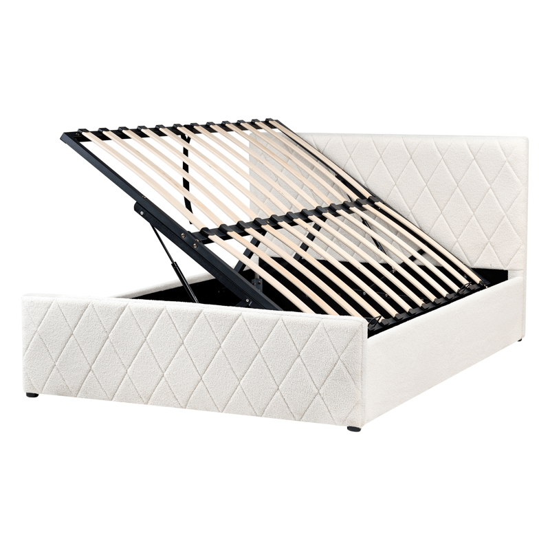 Dobbeltseng Rochefort 140x200 cm - Off-white - Møbler - Senger - Sengeramme & sengestamme
