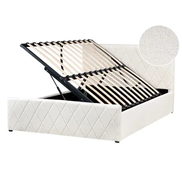 Dobbeltseng Rochefort 140x200 cm - Off-white - Møbler - Senger - Sengeramme & sengestamme