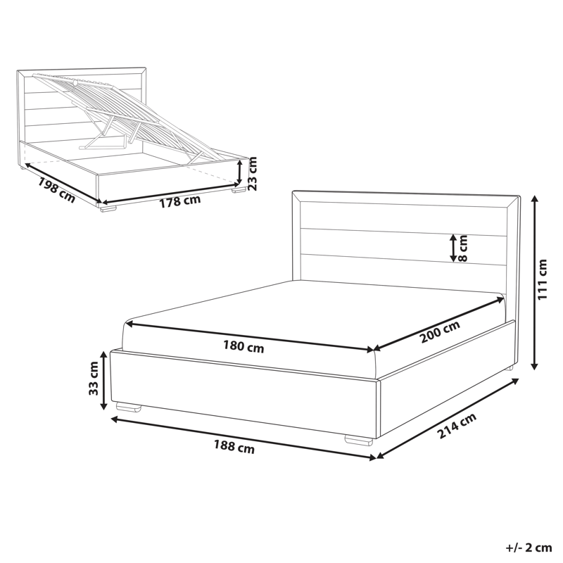 Dobbeltseng Rouen 180x200 cm - Lys beige - Møbler - Senger - Sengeramme & sengestamme