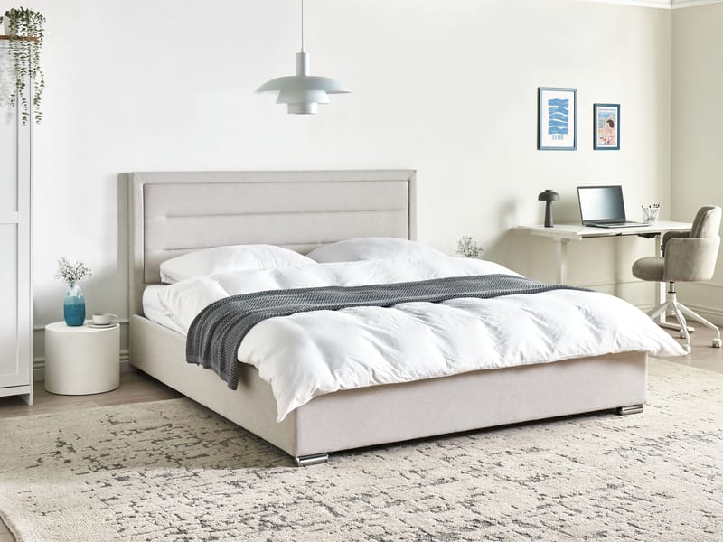 Dobbeltseng Rouen 180x200 cm - Lys beige - Møbler - Senger - Sengeramme & sengestamme