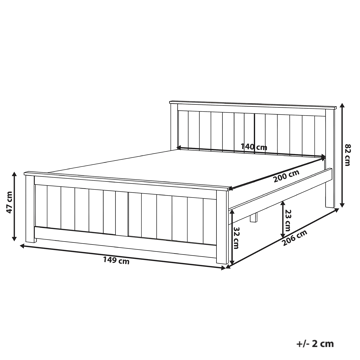 Dobbeltseng Sabran 140x200 - Hvit - Møbler - Senger - Sengeramme & sengestamme
