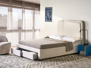 Dobbeltseng Sardent 140x200 - Off-White - Møbler - Senger - Sengeramme & sengestamme